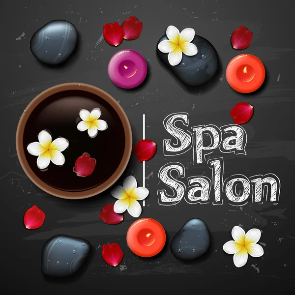 与热带花卉 spa 背景 — 图库矢量图片