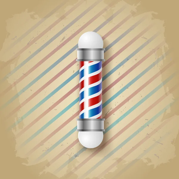 Oude Kapper pole teken. Gentleman kapper. Vintage ontwerpsjabloon. Snorren — Stockvector