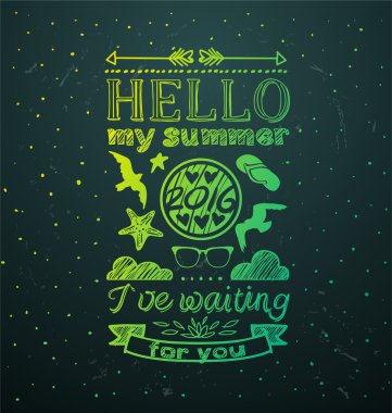 Vector trendy hand lettering poster. Hand drawn calligraphy  Template  clipart