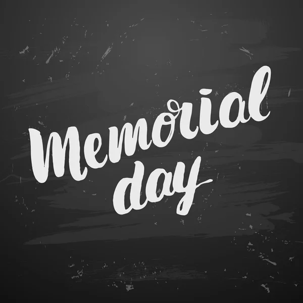 Vector trendy lettering poster. Hand drawn calligraphy. concept handwritten poster. "Memorial Day" creative graphic template brush fonts — Stock Vector