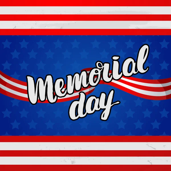 Vector trendy lettering poster. Hand drawn calligraphy. concept handwritten poster. "Memorial Day" creative graphic template brush fonts — Stock Vector