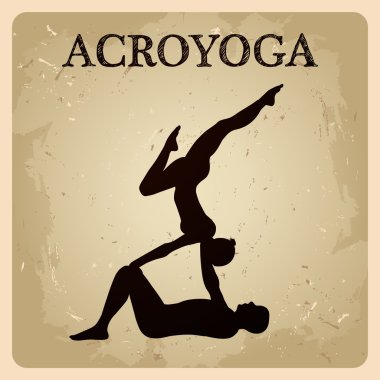 Acro yoga. Ortak/çiftler yoga poses