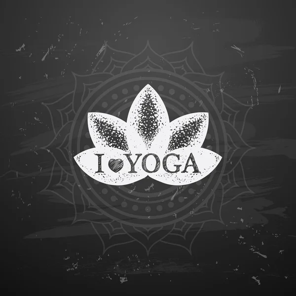 Vektor illustration av yoga lotus. Jag älskar yoga — Stock vektor