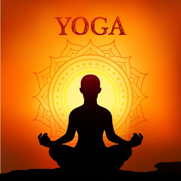 Vektorillustration von Yoga-Posen — Stockvektor