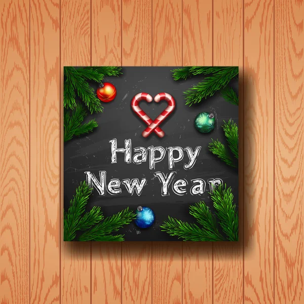 Christmas greeting card . Happy new year. Xmas vector background. — Stock Vector