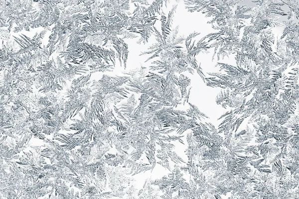 Closeup of snow or ice crystals on a window glass — Stock Photo, Image