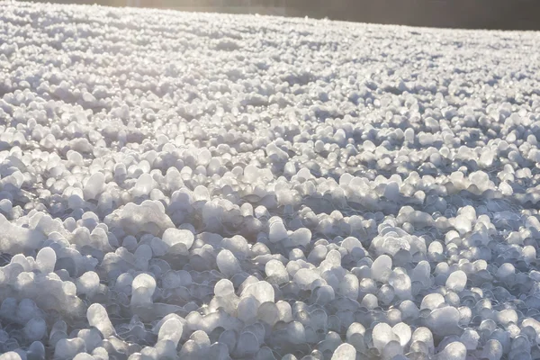 Little round icicles on the ground — Stock Photo, Image