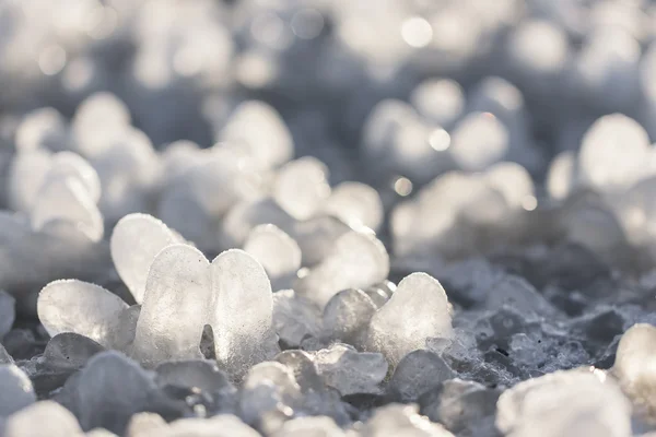 Little round icicles on the ground — Stock Photo, Image