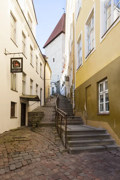 Long street with stairs in Tallinn, Estonia — Stock Photo, Image