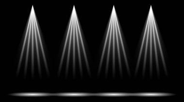 Stüdyoda çizgiler ve spot ışıkları olan koyu arkaplan, özel efekt, soyut ve desenli aydınlatma