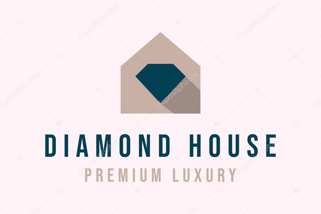 Diamond house logo design luxury