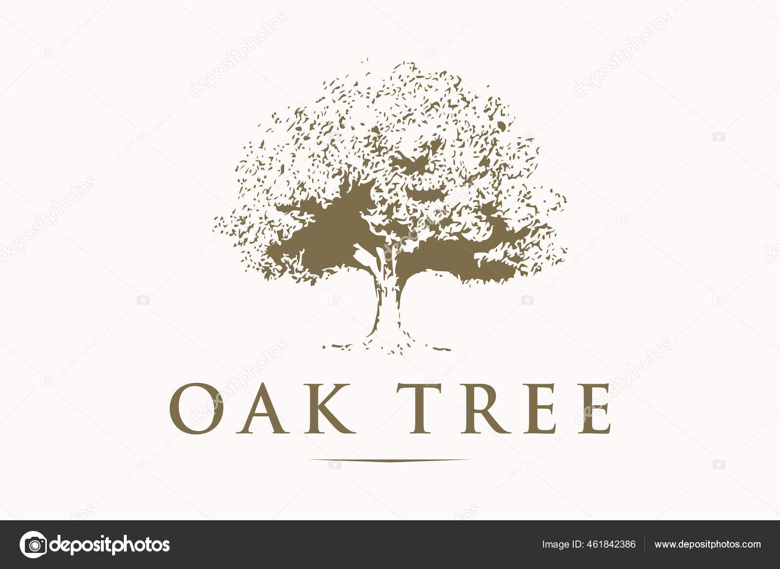 Oak Tree Logo Vector Illustration Stock Vector by ©byemalkan 461842386