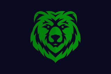 Soyut ayı vektör logo şablonu çizimi 