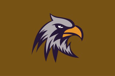 Soyut kartal yüz vektör logo şablonu çizimi 