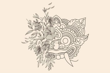  Soyut gül logosu, şablon vektör çizimi 