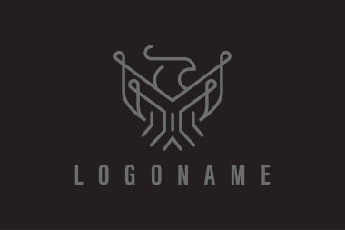  Kartal hattı logosu. vektör illüstrasyonu 