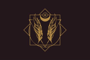  tüy logo tasarımı vektör çizimi 