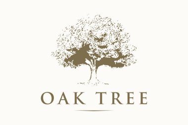 meşe ağacı logo vektör çizimi 