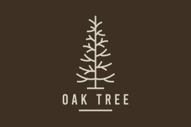 meşe ağacı logo vektör çizimi 