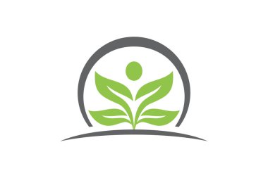  İnsanlar logo vektör illüstrasyonunu yaprak 