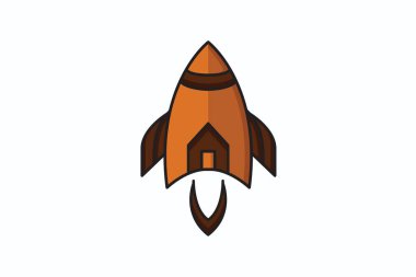 roket emlak logosu modern ve soyut logo vektör çizimi 