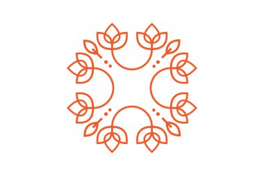  Soyut gül logosu, şablon vektör çizimi 