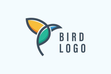 soyut kuş logo vektör çizimi