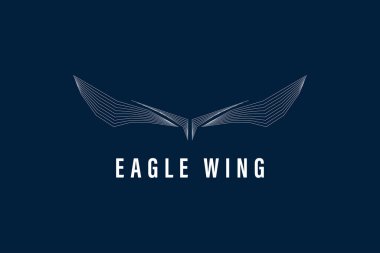 Soyut Kartal kanat çizgisi logo şablonu çizimi çizimi 