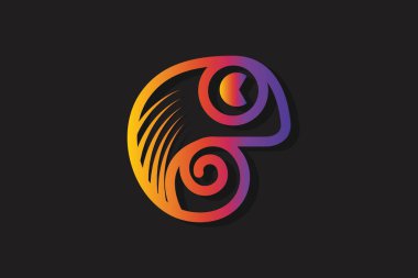 Bukalemun logosu tasarım şablonu primi