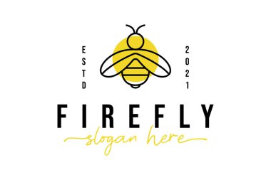 Firefly logo design vector template on white background, simple vector illustration clipart