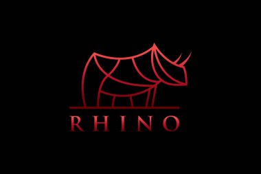 Rhino logo design minimalist on white background, simple vector illustration