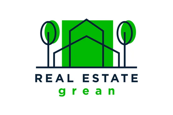 Creative Luxury Home Real Estate Logo White Background Simple Vector — Stock vektor