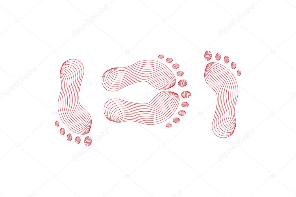  Vector Set of Shoes Footprint in blend style 