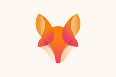 Tilki başı logo tasarımı çizim çizimi vektörü