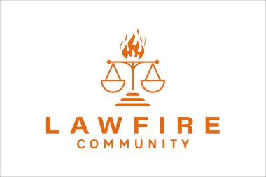 Lawfire logo tasarımı vektör primi kavramı