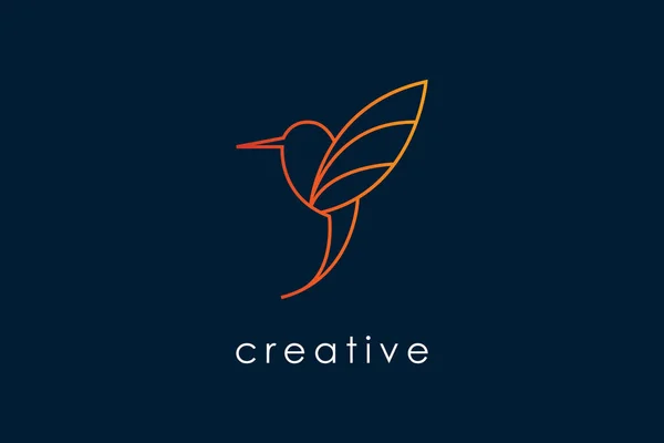 Design Logotipo Minimalista Aves Calibri Criativo — Vetor de Stock