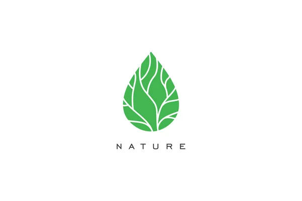 Natur Tropfen Minimalistischen Logo Design Vektor — Stockvektor