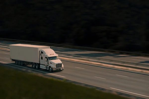 White semi truck — Stock Photo, Image