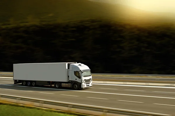 White semi truck — Stock Photo, Image