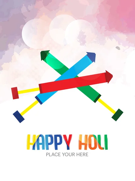 Kolorowy streszczenie dla Holi Festiwal projekt ulotki. — Wektor stockowy