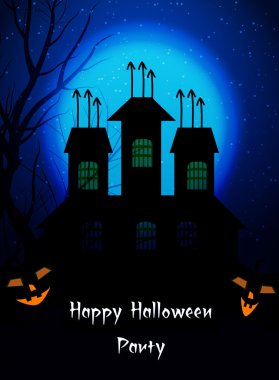 Halloween geceler korkutucu kabak ve dolunay.