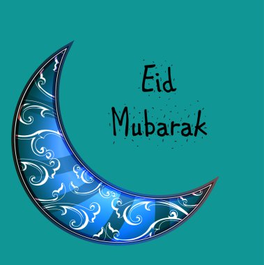 Güzel Eid Mubarak kartı tasarım benzersiz kavramları, Camii ve filigran arka plan, Eps 10