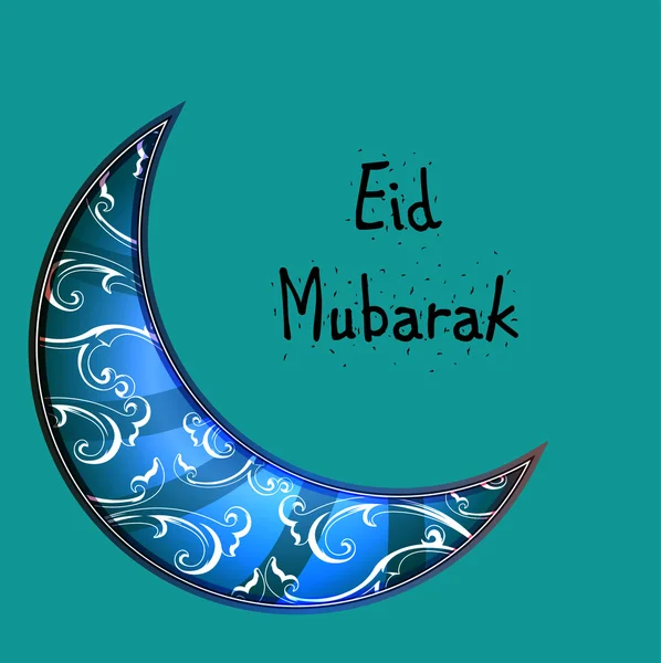 Krásný Eid Mubarak Card Design s jedinečnou koncepcí, mešita a vodoznak pozadí, Eps 10 — Stockový vektor