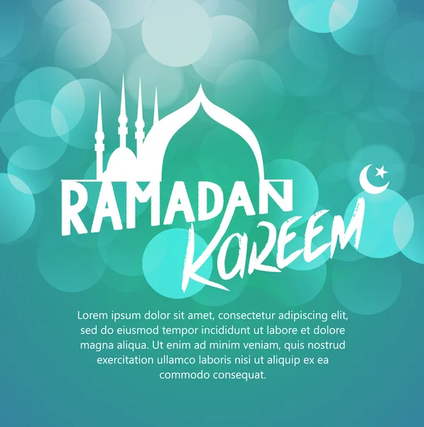 Ramadán Kareem fondo con caligrafía agradable que significa ramadán kareem. Lámparas colgantes . — Archivo Imágenes Vectoriales