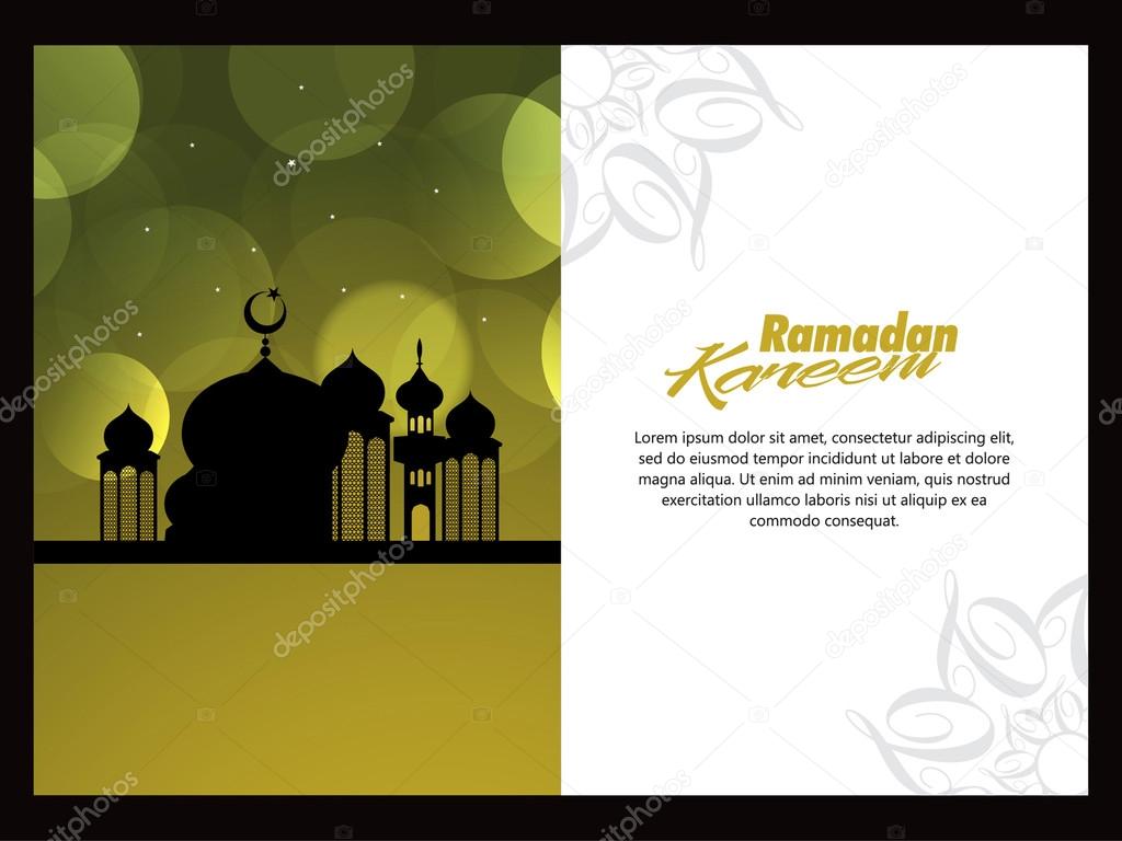 Beautiful Eid Mubarak Card Design with Nice, colorful Mosque and Black Background, Eps 10