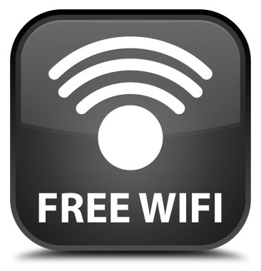 Ücretsiz Wi-Fi siyah kare düğme