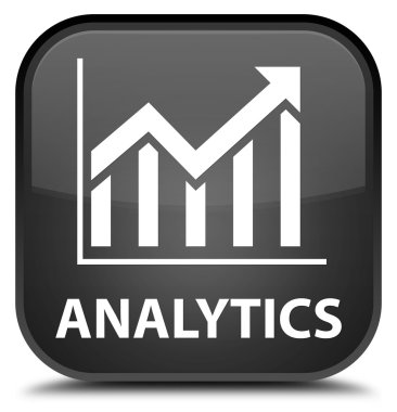 Analytics (istatistik simgesi) siyah kare düğme