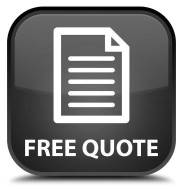 Ücretsiz fiyat teklifi (sayfa simgesi) siyah kare düğme