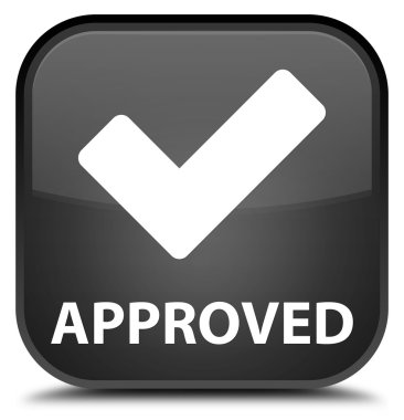 Onaylı (simge doğrulama) siyah kare düğme