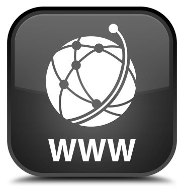Www (küresel ağ simgesini) siyah kare düğme